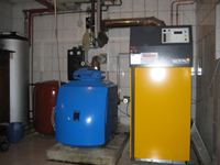 Pelletkessel in Verbindung mit Öl